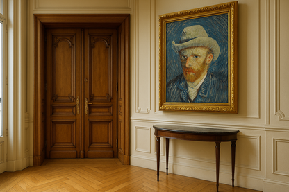 🎩 Gri keçe şapkalı otoportre – Vincent van Gogh (1887–1888)