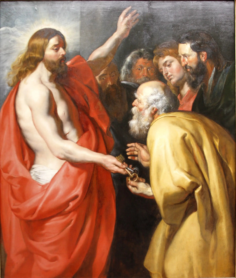 İsa'nın anahtarları Aziz Petrus'a verdiği - Peter Paul Rubens