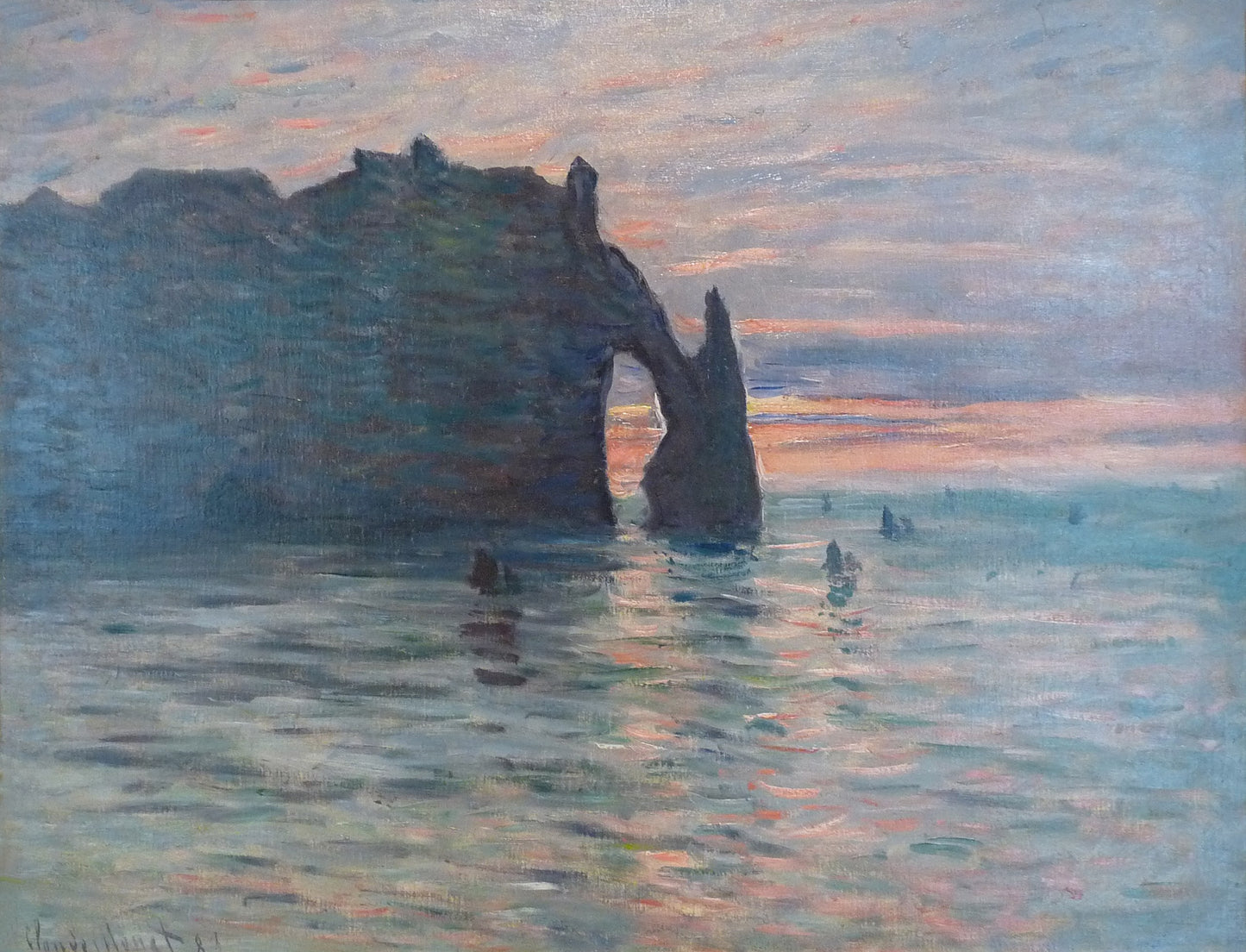 🎨 Étretat'ta Gün Batımı – Claude Monet, 1883