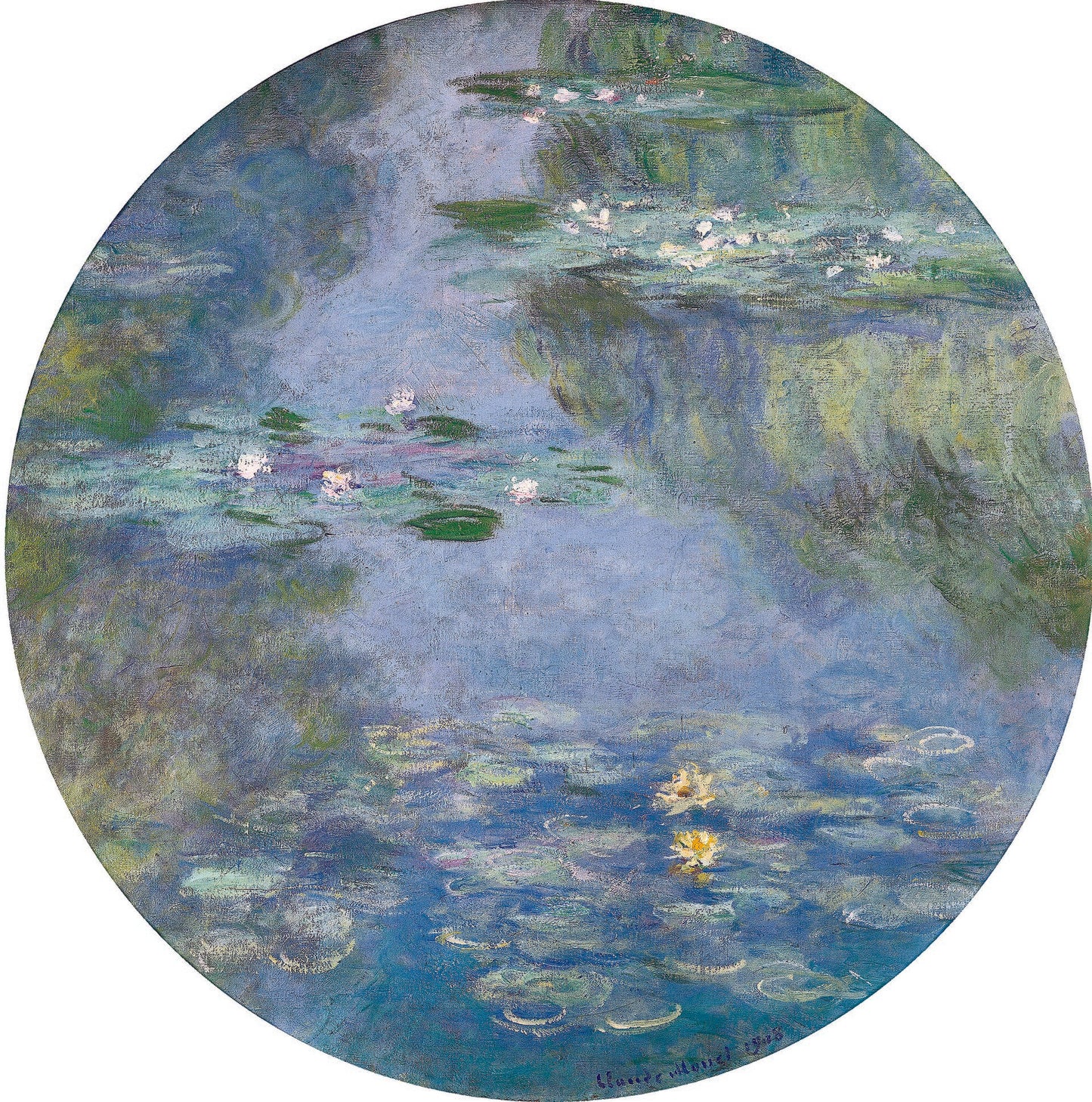 🎨 Nilüferler (yuvarlak format) – Claude Monet, 1908