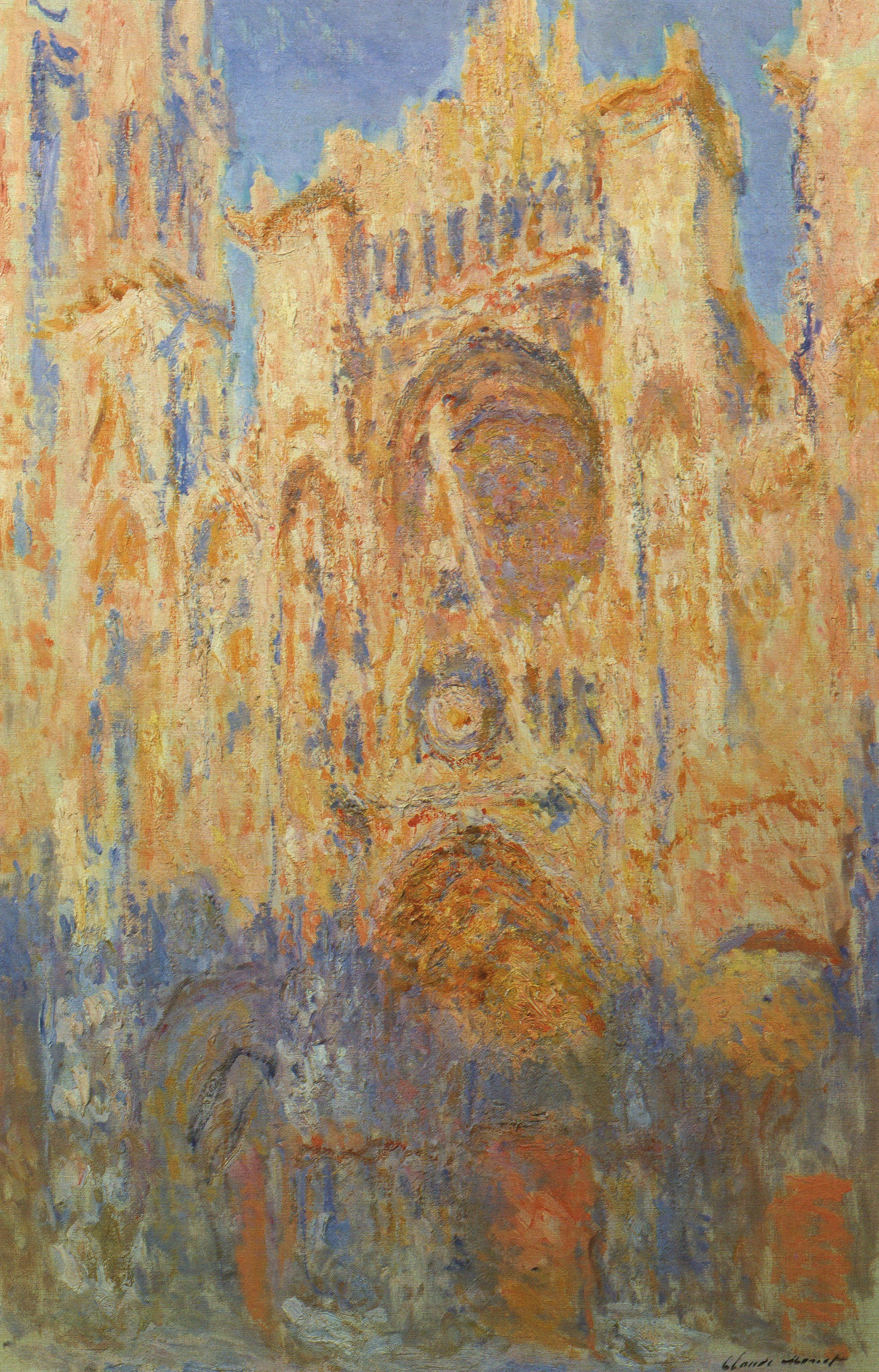 Reproduction du tableau « La Cathédrale de Rouen, Effet de soleil, Fin de journée - Claude Monet » par Alpha Reproduction en peinture à l’huile