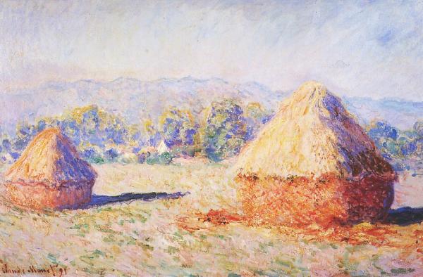 Reproduction du tableau « Les grains de blé sous la lumière du soleil, l'effet du matin - Claude Monet » par Alpha Reproduction en peinture à l’huile