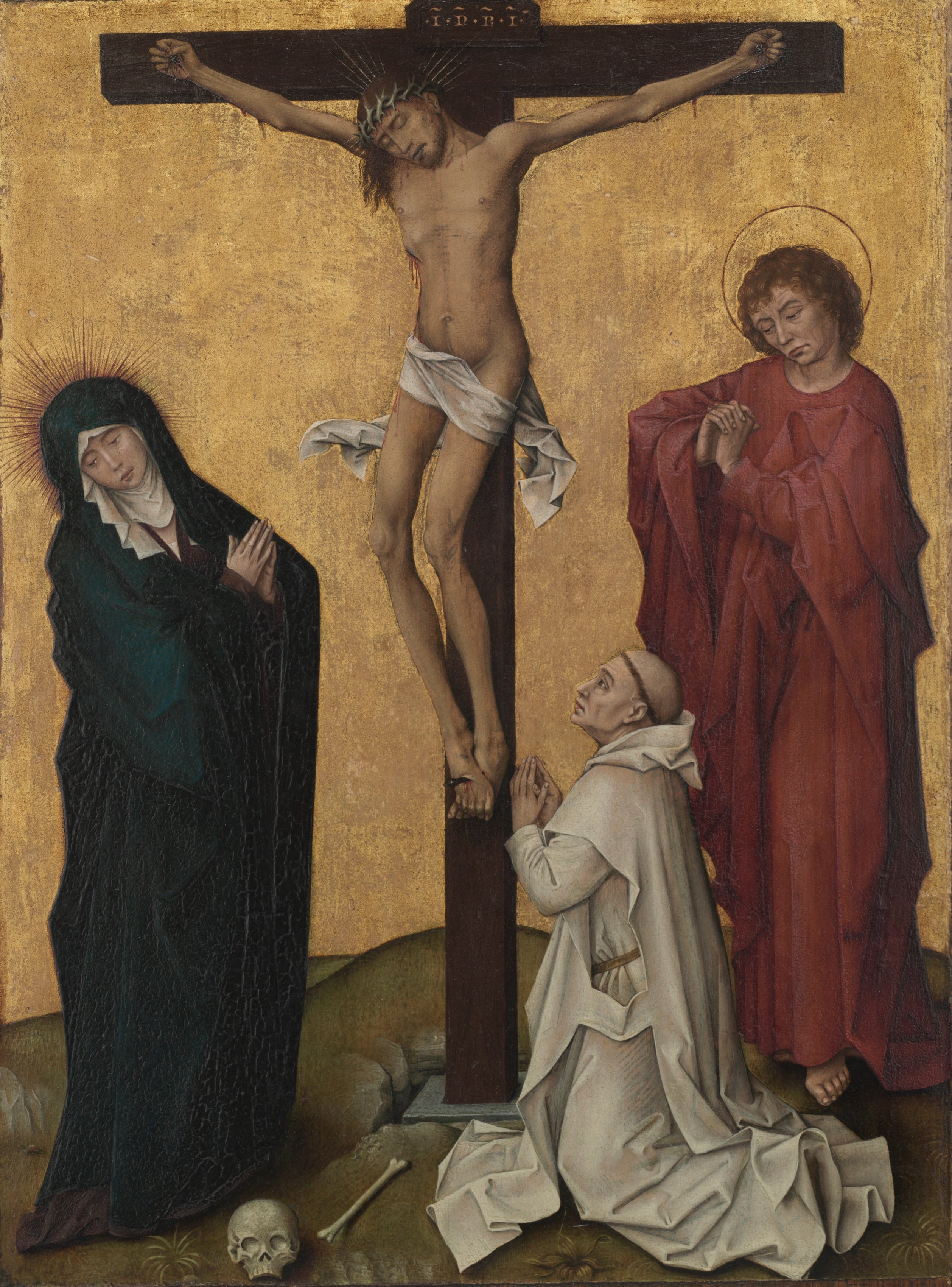 La Crucifixion avec un moine chartreux - Rogier van der Weyden