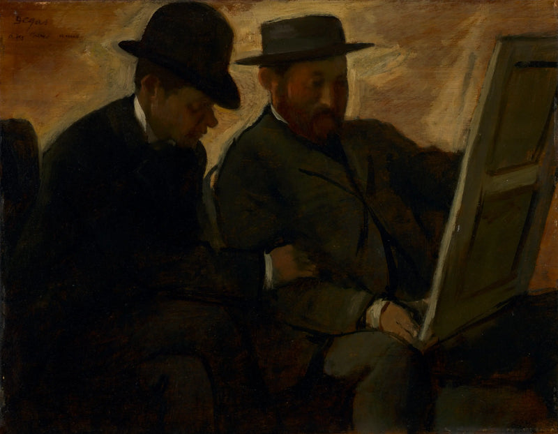 Paul Lafond ve Alphonse Cherfils bir tabloyu inceliyor - Edgar Degas