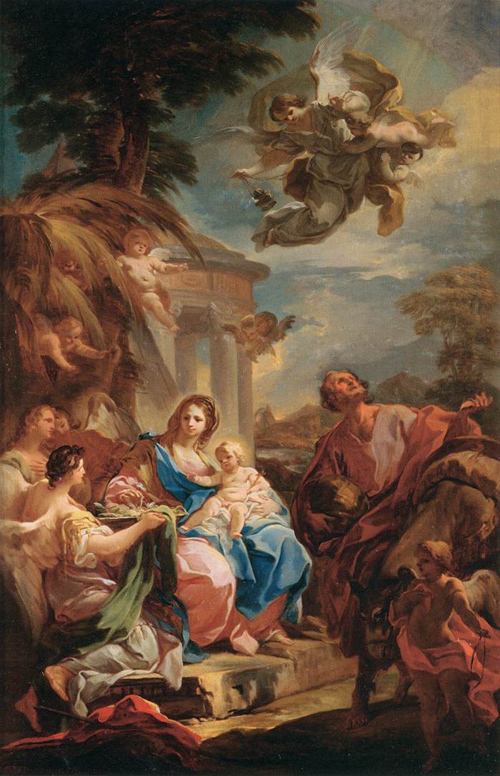 Le Repos pendant la fuite en Égypte - Corrado Giaquinto - Alpha Reproduction