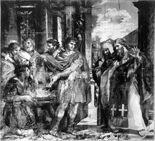 Constantin brûle les monuments commémoratifs - Pietro da Cortona