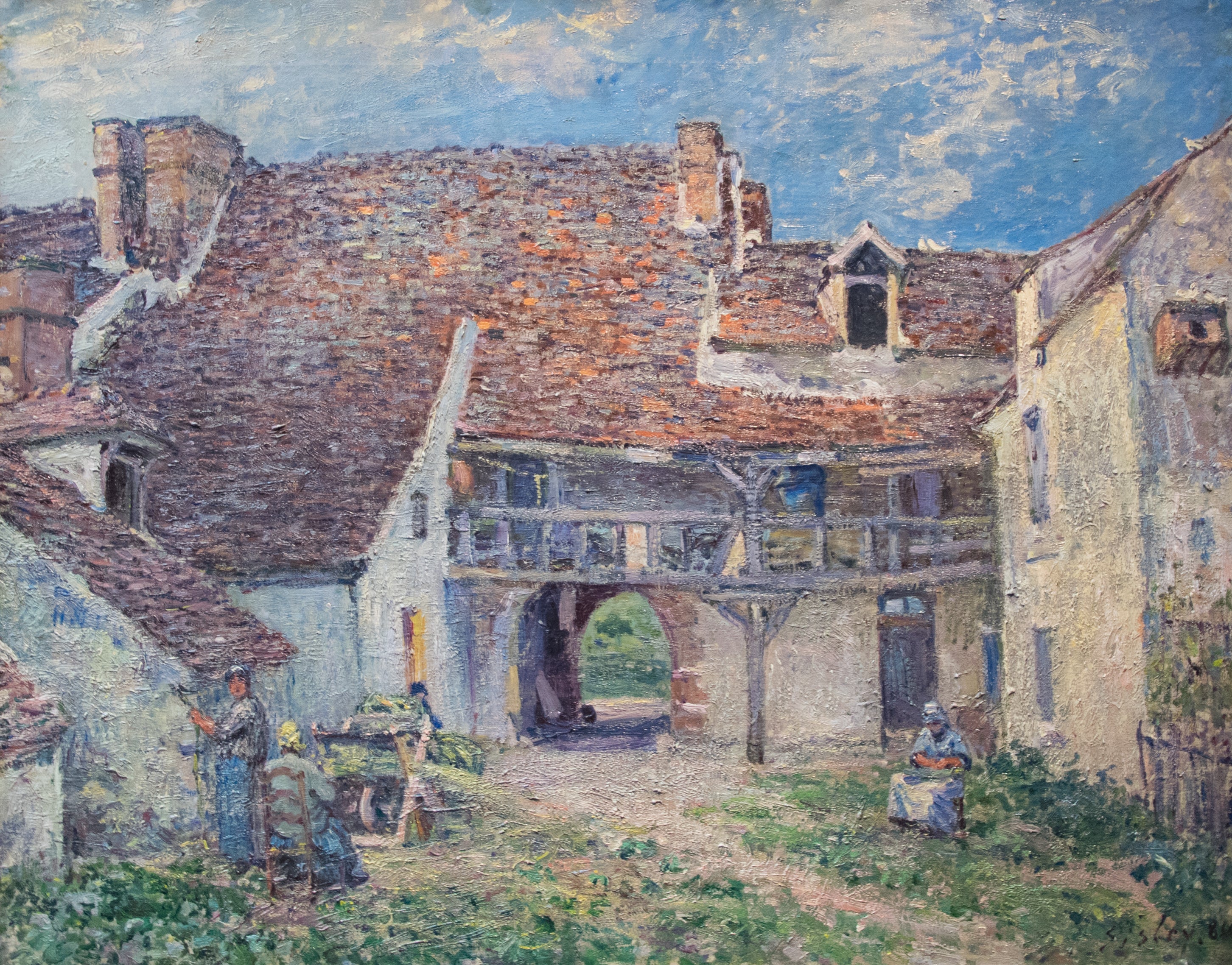 Reproduction du tableau « Cour de ferme à Saint-Mammès - Alfred Sisley » par Alpha Reproduction en peinture à l’huile