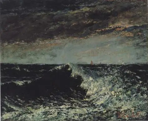 Fırtına bulutlarının altında kırılan bir dalga - Gustave Courbet