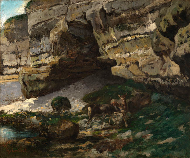 Chevreuils à la source - Gustave Courbet