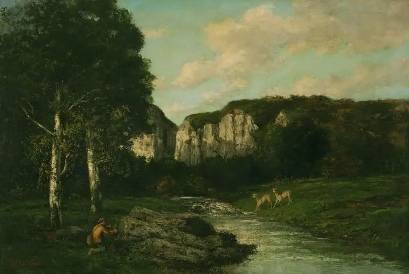 Avlu ile avcı - Gustave Courbet