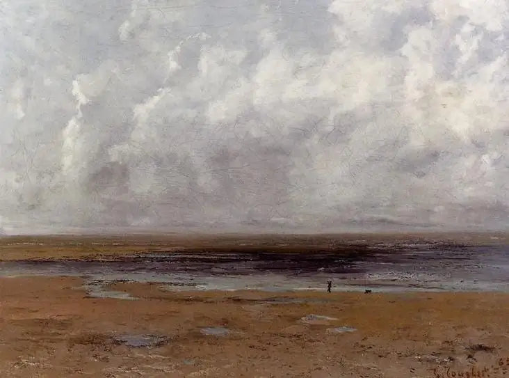 Trouville Plajı Alçak Gelirde - Gustave Courbet