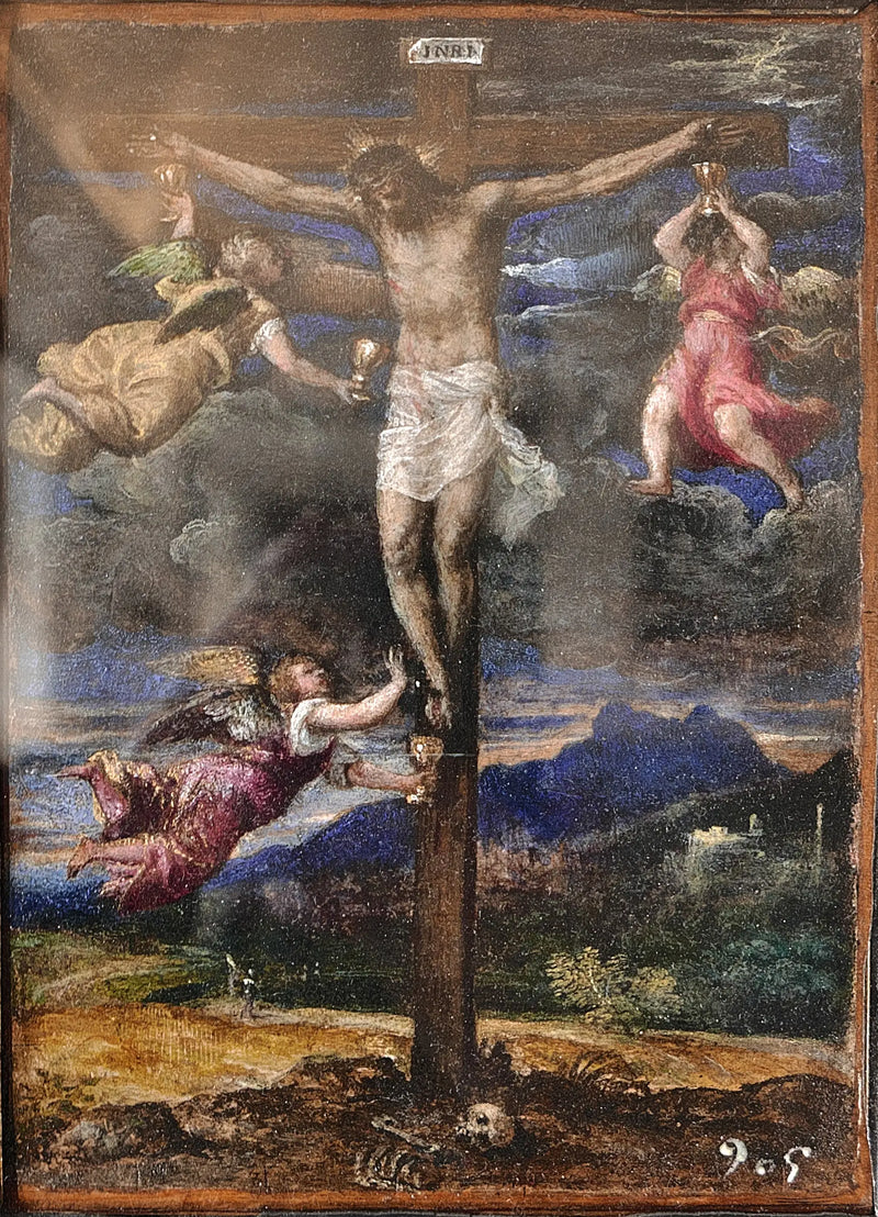 Üç melekli Çarmıha Geriliş - Titian