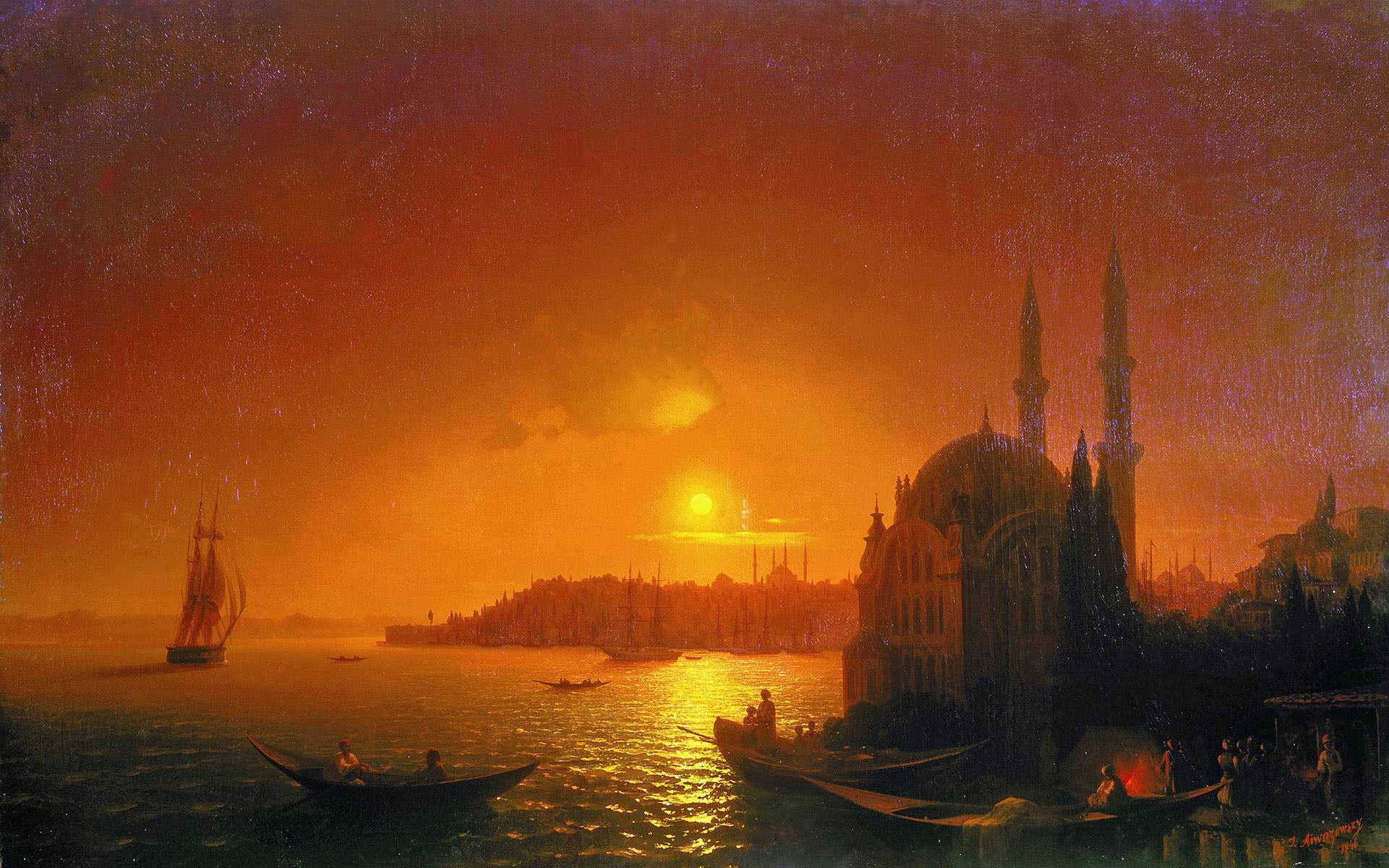 Vue de Constantinople au clair de lune - Ivan Aïvazovski