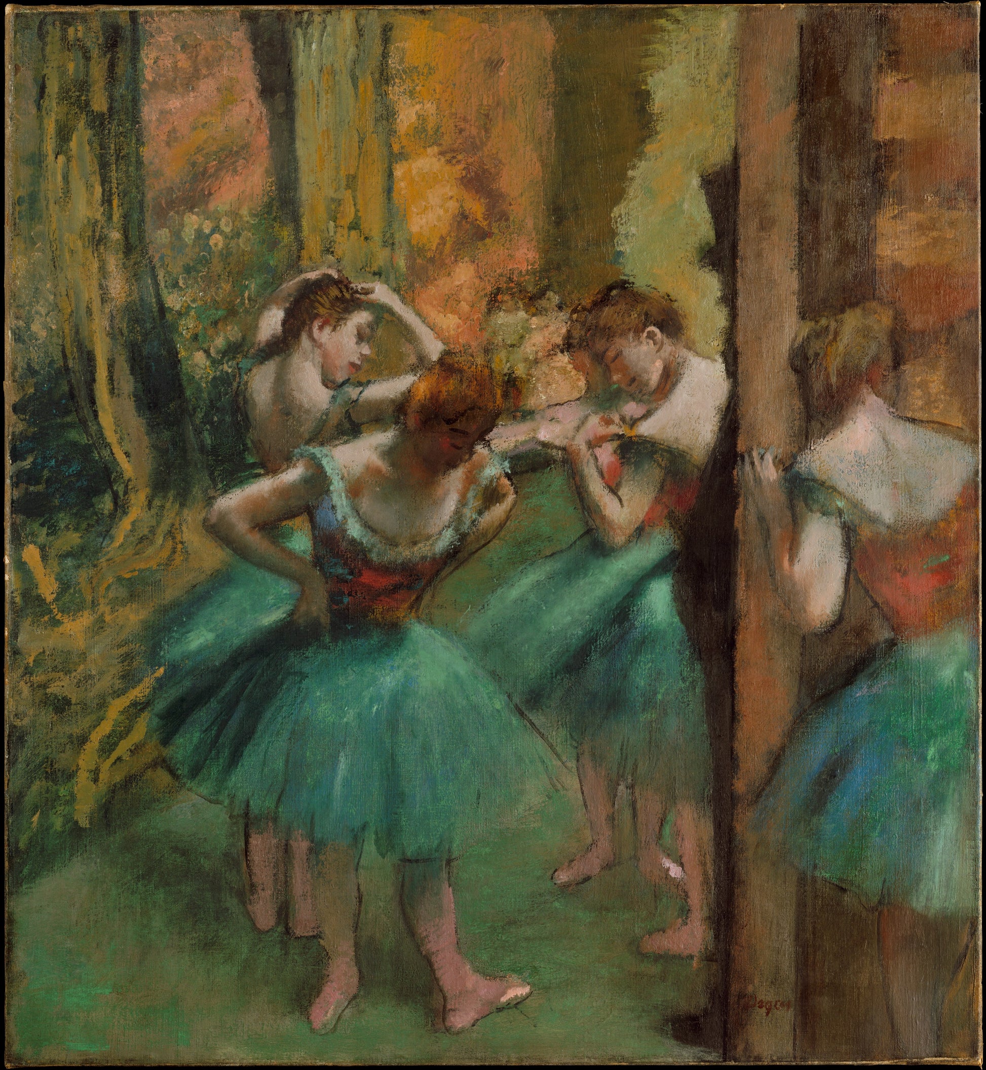 Reproduction du tableau « Danseurs, roses et verts - Edgar Degas » par Alpha Reproduction en peinture à l’huile