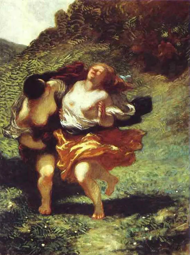 Honoré Daumier - Satyrler tarafından kovalanan kadınlar