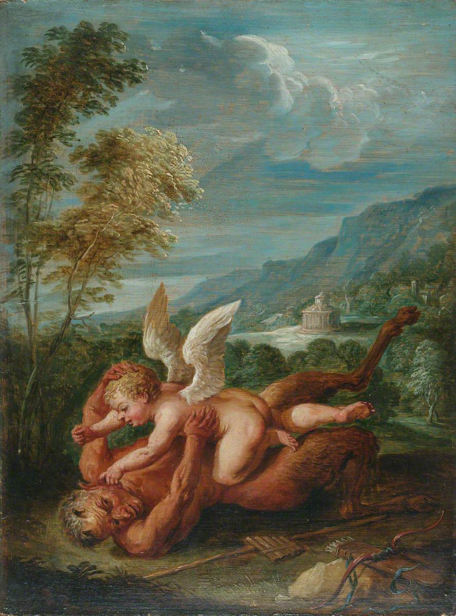 Cupidon vainquant Pan (d'après Annibale Carracci) - David Teniers le Jeune