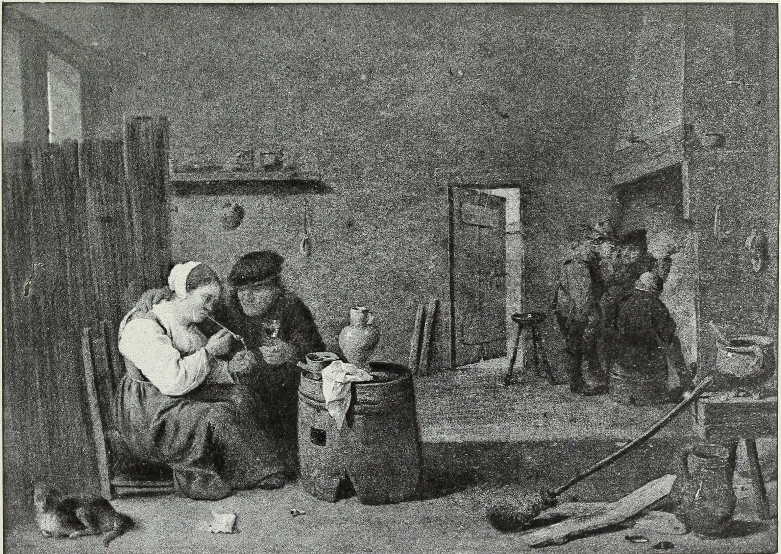 Intérieur d'un cabaret avec une femme fumant - David Teniers le Jeune
