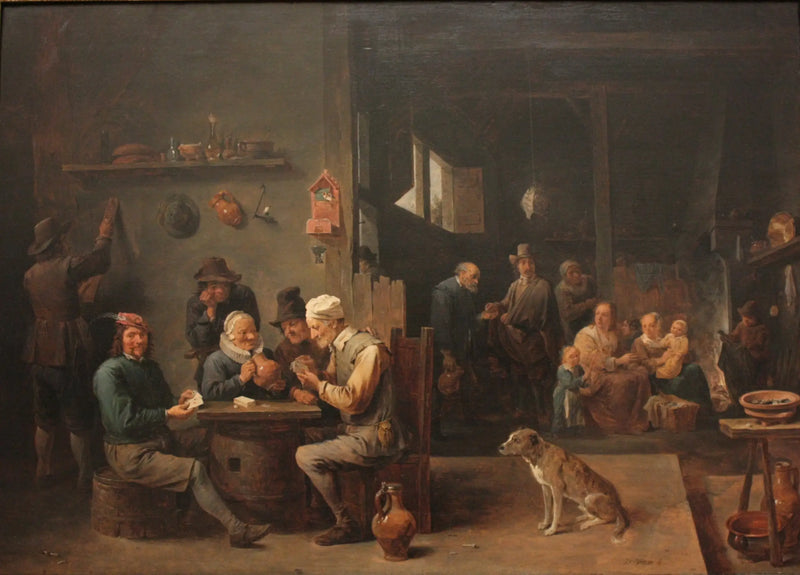 Bir otelcilik bölümünde kartlar - David Teniers le Jeune