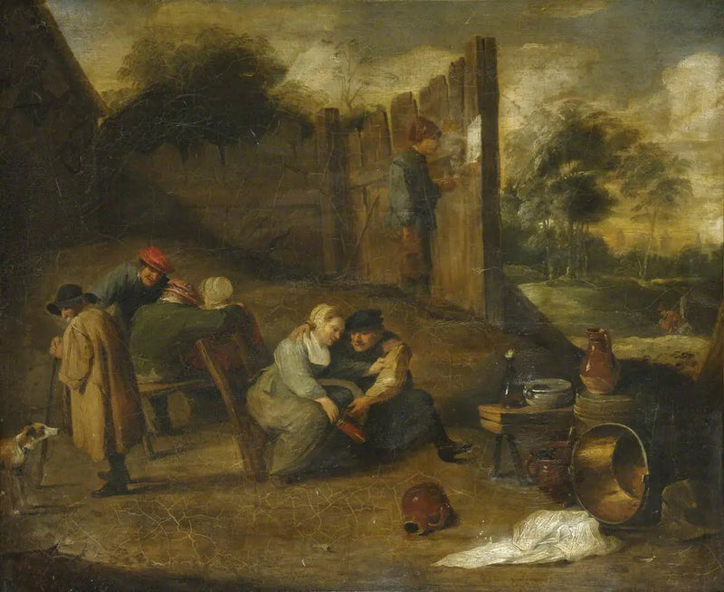 Bir grup köylü bir meyhane önünde - David Teniers le Jeune