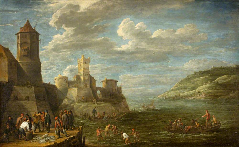 Pêcheurs sur un quai - David Teniers le Jeune