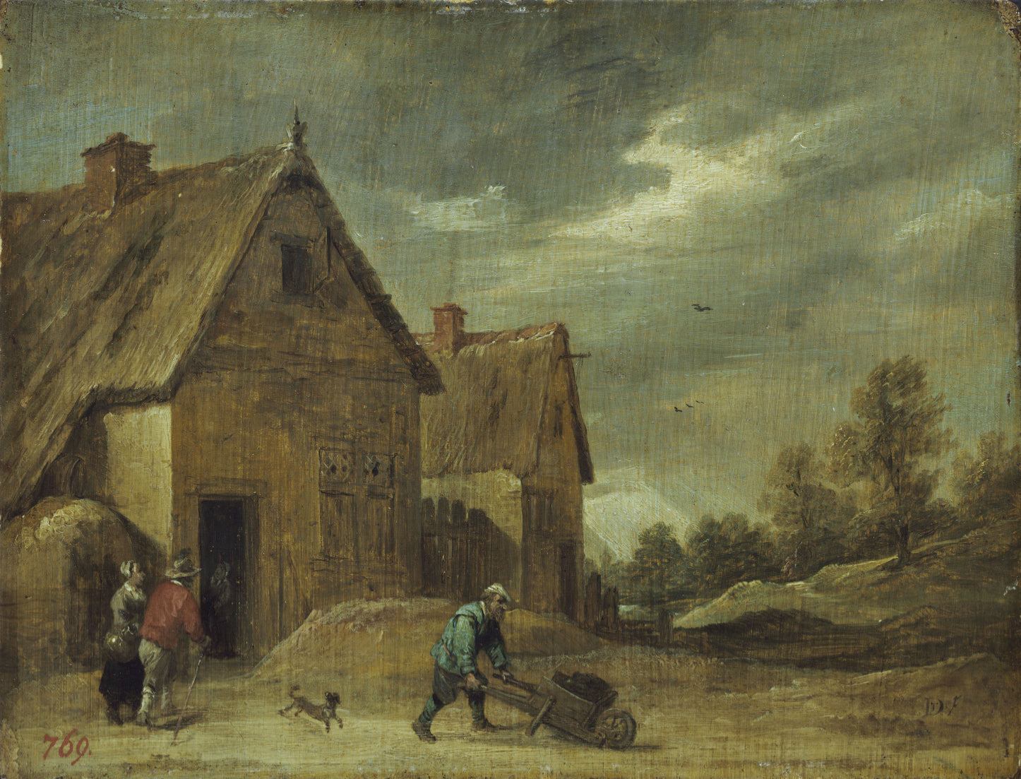 Fermier avec une brouette - David Teniers le Jeune