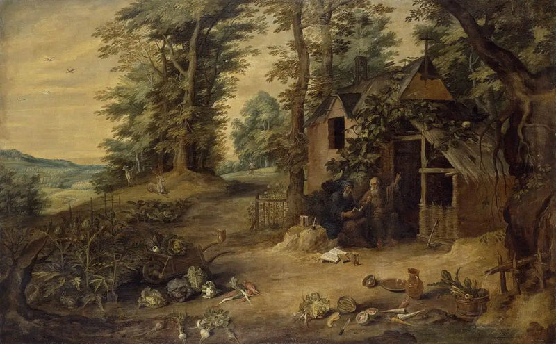 Manzara (Aziz Antonius ve Aziz Pavlus'un Buluşması) - David Teniers le Jeune