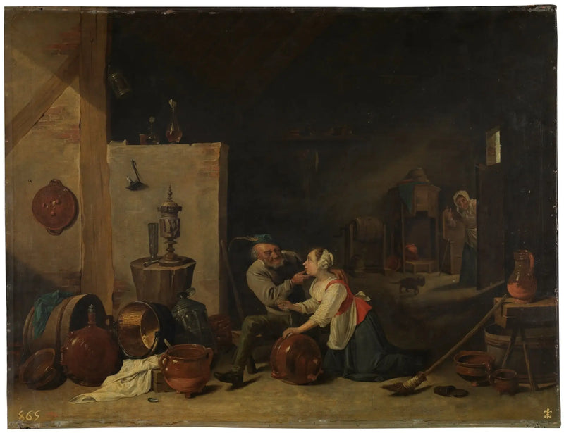 Yaşlı Adam ve Hizmetçi - David Teniers le Jeune