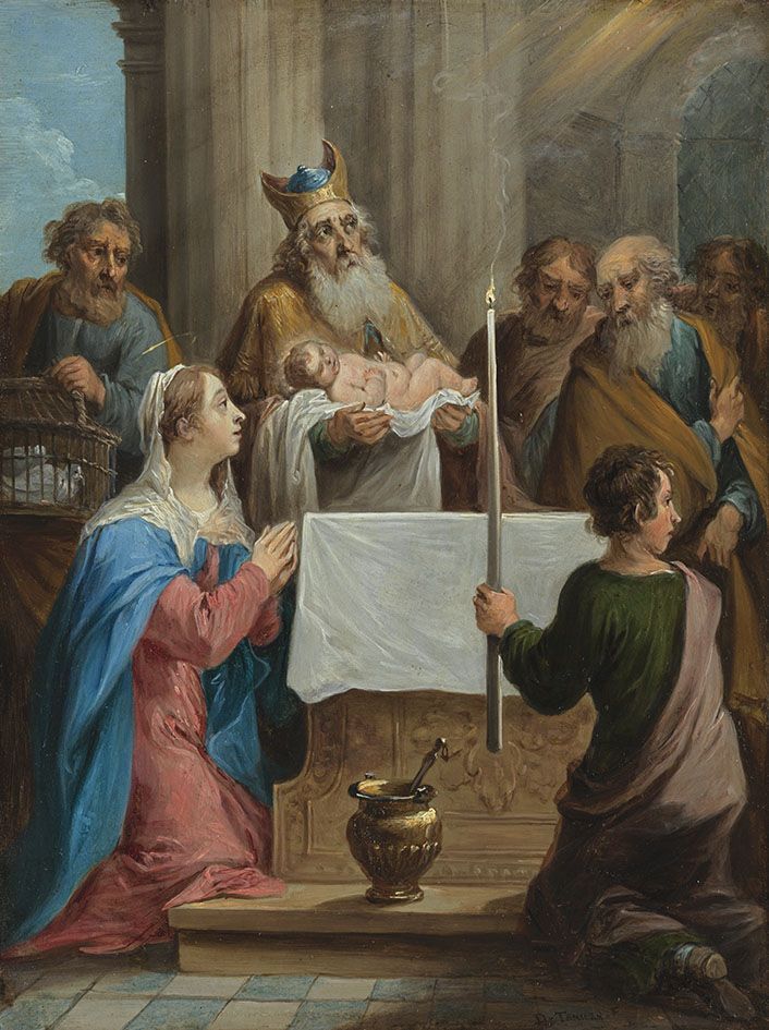 Les quinze secrets du rosaire : Siméon et l'enfant Jésus au temple - David Teniers le Jeune