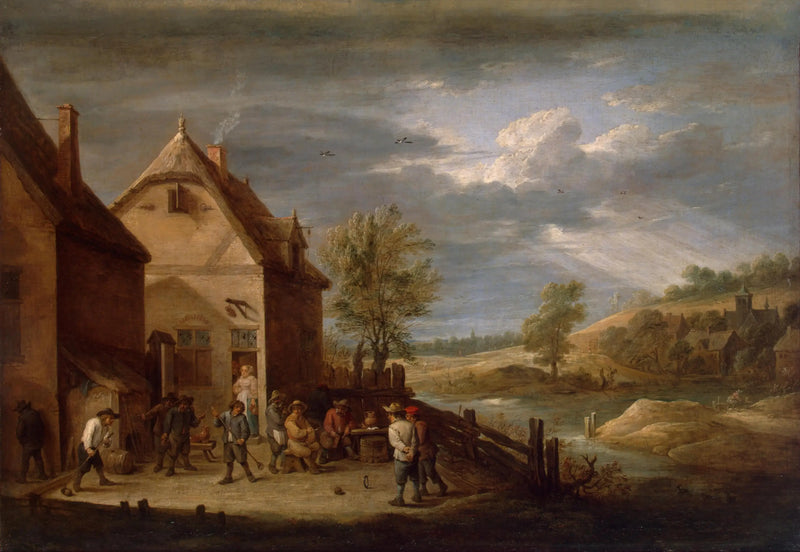 Çiftçilerin Kule Oyunları Oynadığı Manzara - David Teniers genç
