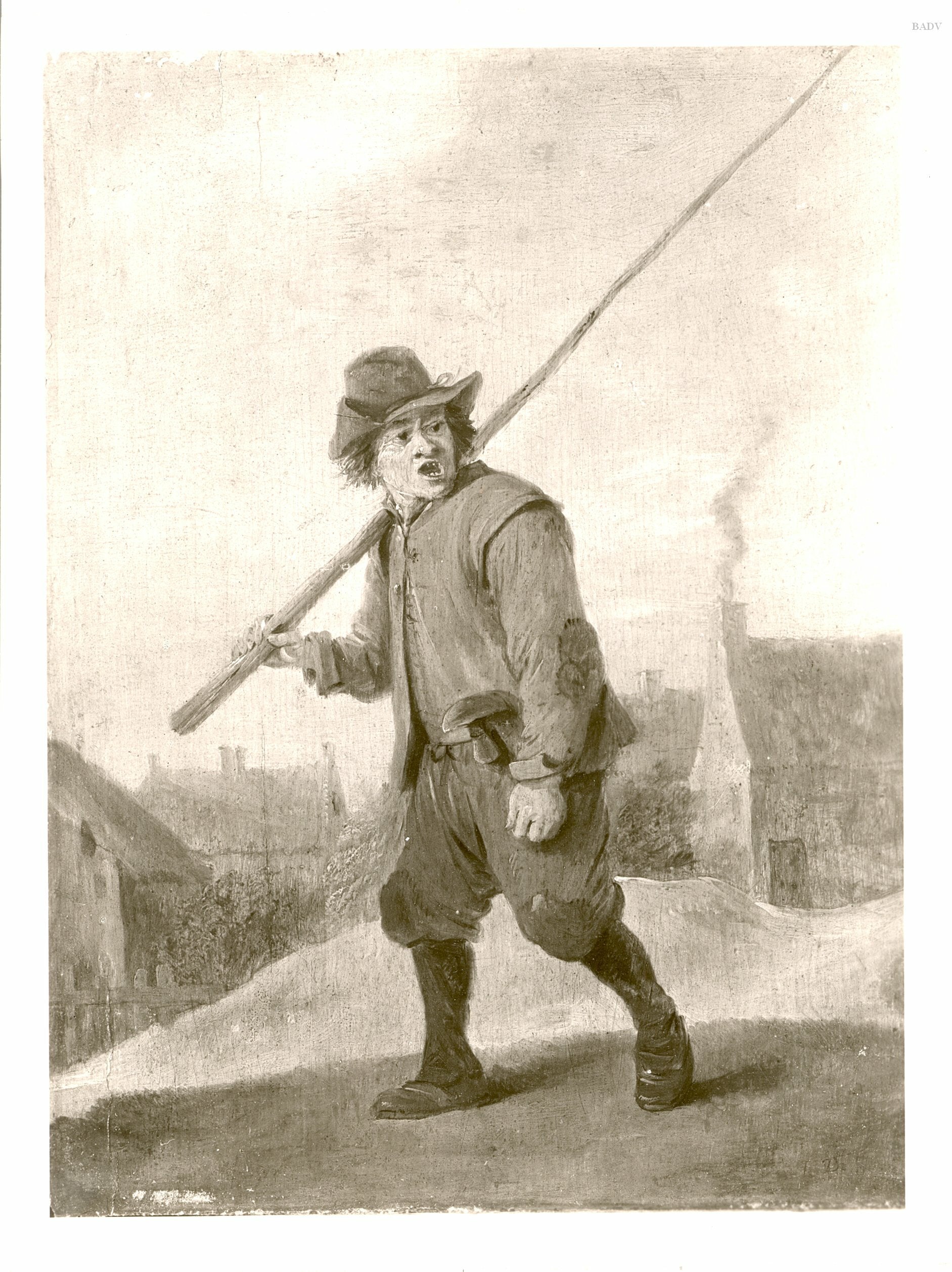 Homme portant une perche - David Teniers le Jeune