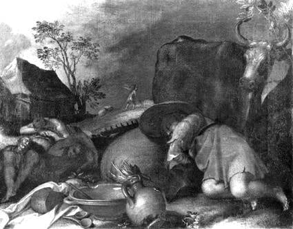 Le diable semant l'ivraie parmi le blé (Matthieu 13:24-30) - Abraham Bloemaert image 1 reproduction artisanale de tableau