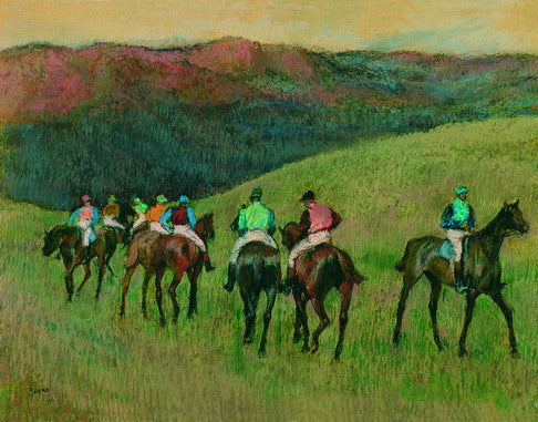 Reproduction du tableau « Chevaux de course dans un paysage - Edgar Degas » par Alpha Reproduction en peinture à l’huile