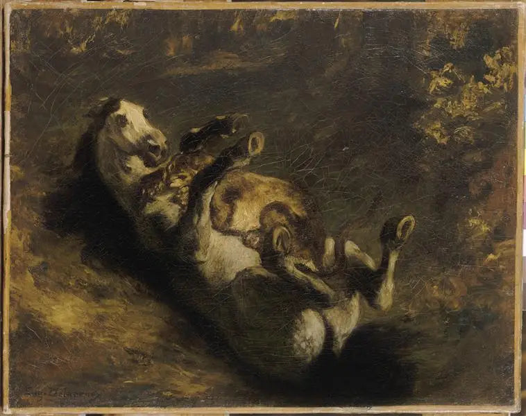 Aslan tarafından saldırıya uğrayan at - Eugène Delacroix