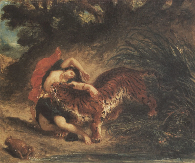 Kaplan tarafından ısırılan Hintli - Eugène Delacroix