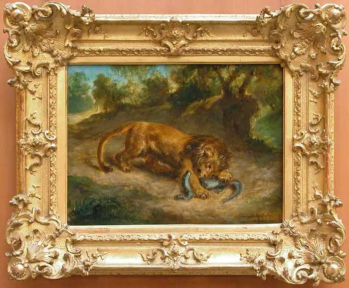 Aslan ve Kaiman - Eugène Delacroix
