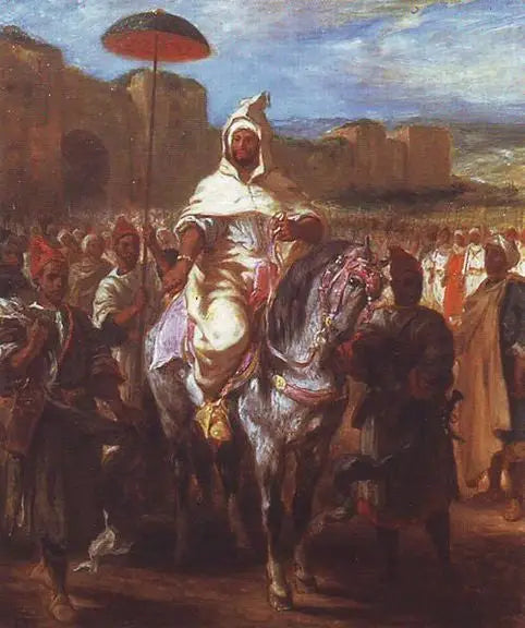 Fas sultanı korumasıyla birlikte - Eugène Delacroix