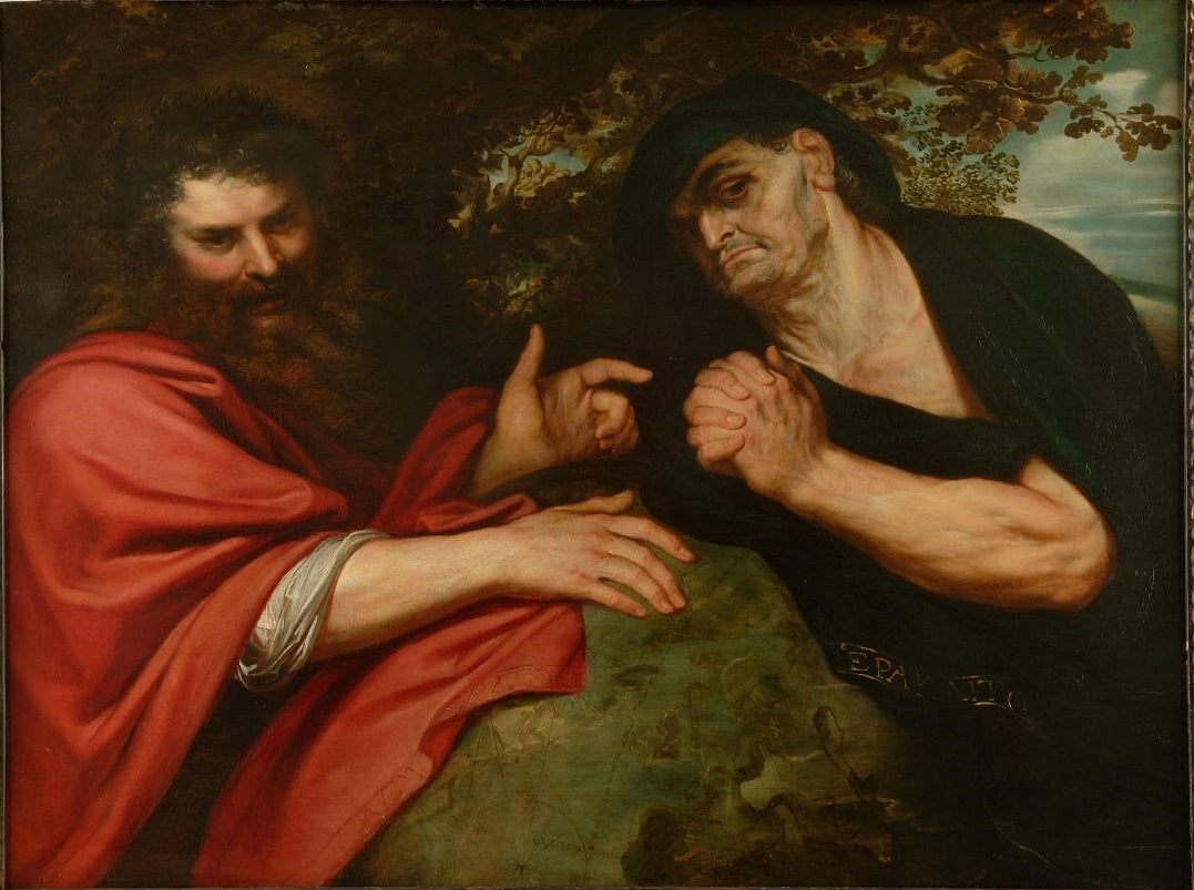 Heraklit ve Demokritos - Peter Paul Rubens