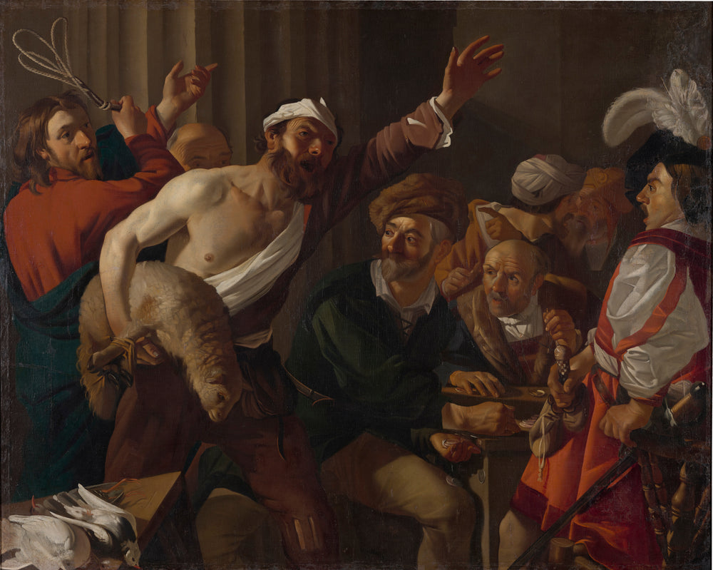 Le Christ chassant les changeurs de monnaie du temple - Dirck van Baburen