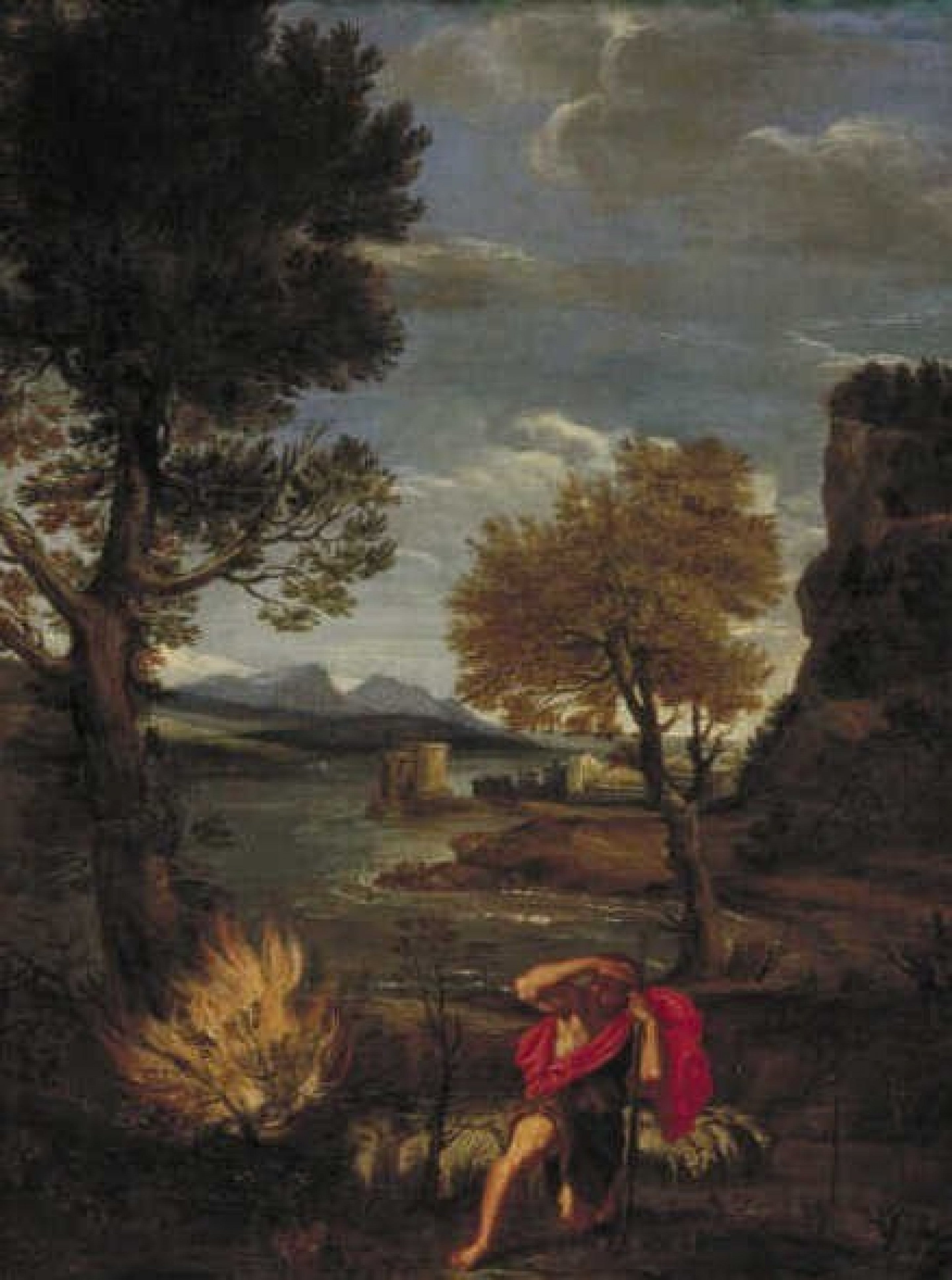 Paysage avec Moïse et le buisson ardent - Domenichino