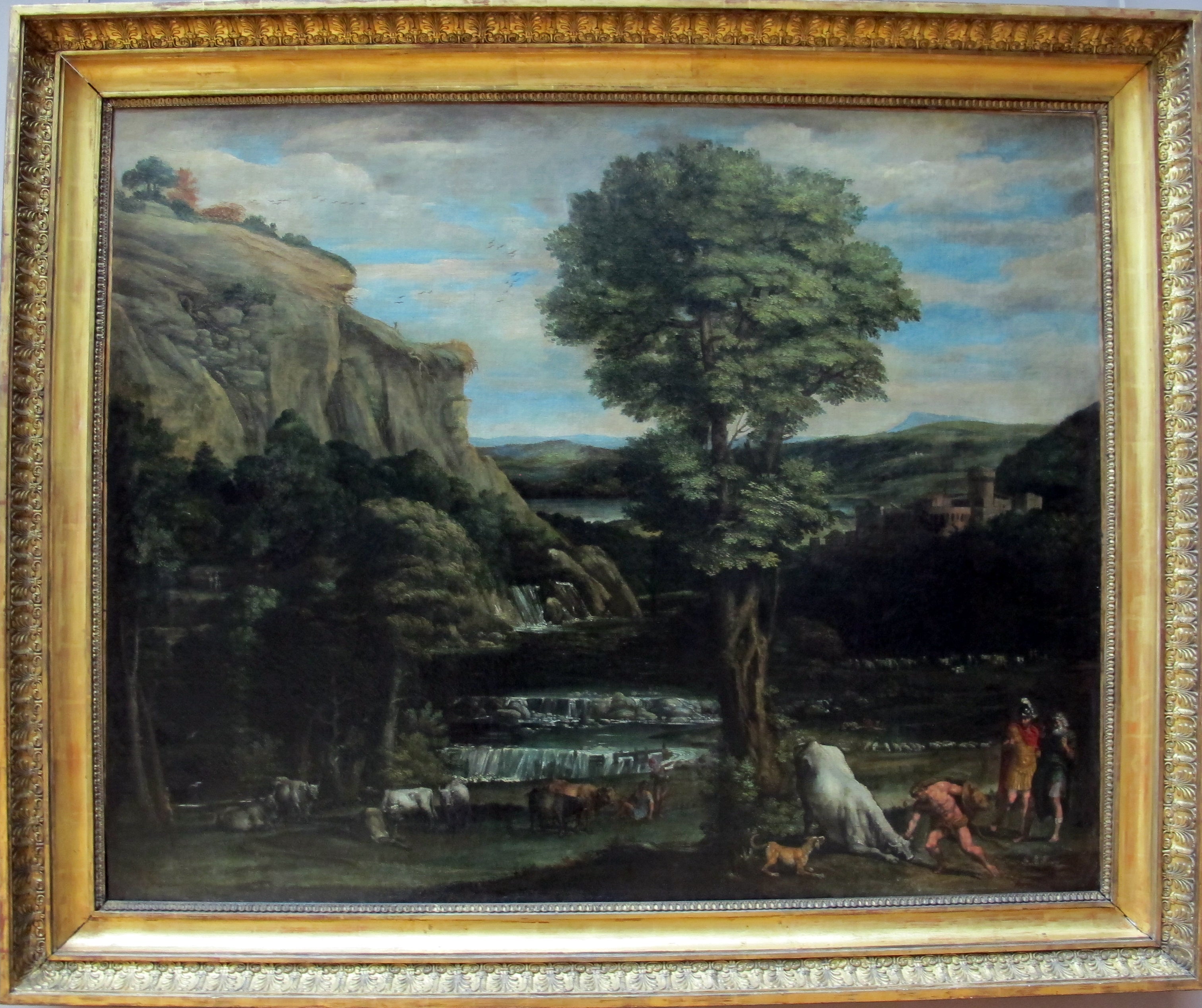 Paysage avec Hercule combattant Acheloüs changé en taureau - Domenichino