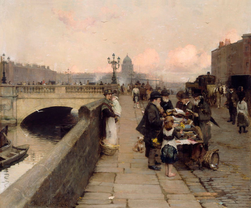 Les Rues de Dublin : la vendeuse de livres, Walter Frederick Osborne, 1889