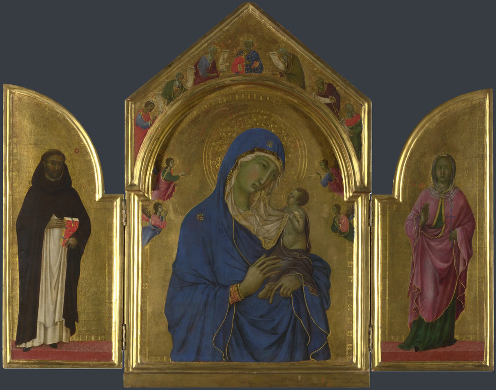 La Vierge à l’Enfant avec les saints Dominique et Auréa - Duccio di Buoninsegna - Alpha Reproduction