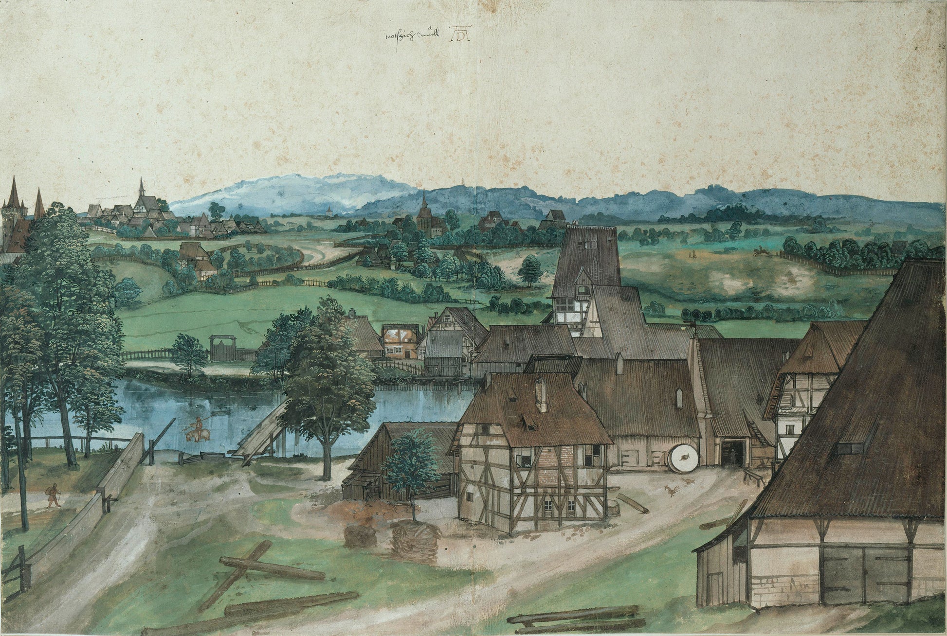 Pegnitz Nehri'ndeki Tel Fabrikası, Nuremberg Yakınlarında - Albrecht Dürer