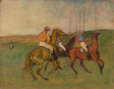 Reproduction du tableau « Jockeys et chevaux de course - Edgar Degas » par Alpha Reproduction en peinture à l’huile