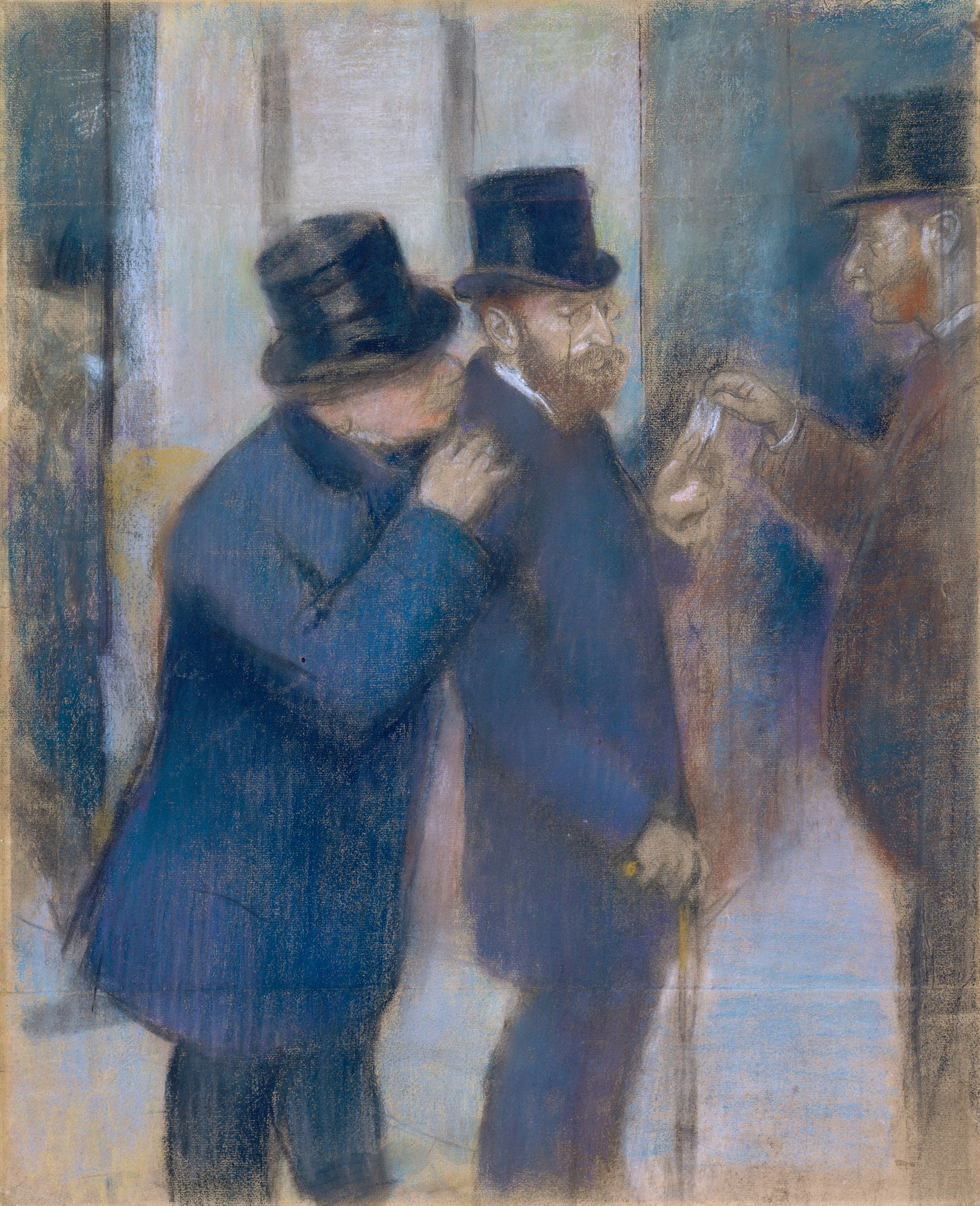 Reproduction du tableau « Portraits à la Bourse - Edgar Degas » par Alpha Reproduction en peinture à l’huile