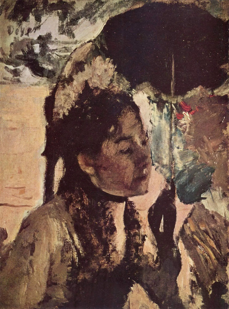Tuileries'de, Şemsiyeli Kadın - Edgar Degas