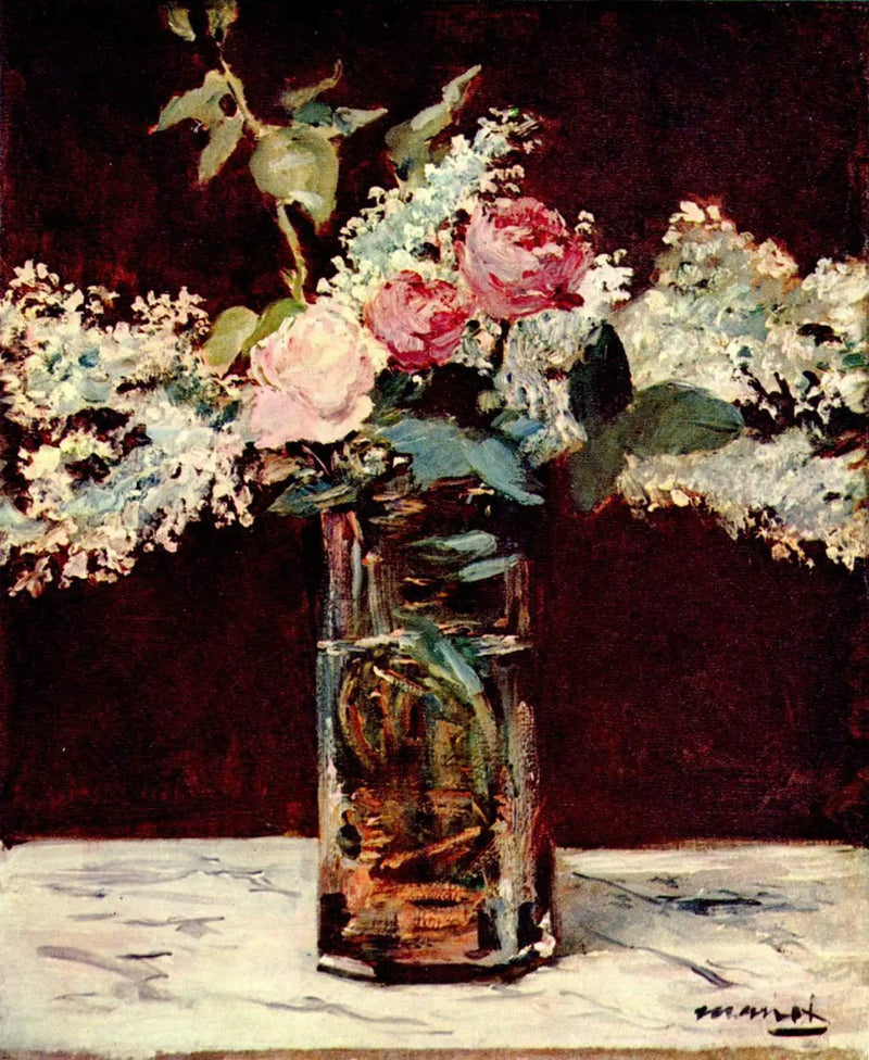 Lila ve Güller - Édouard Manet