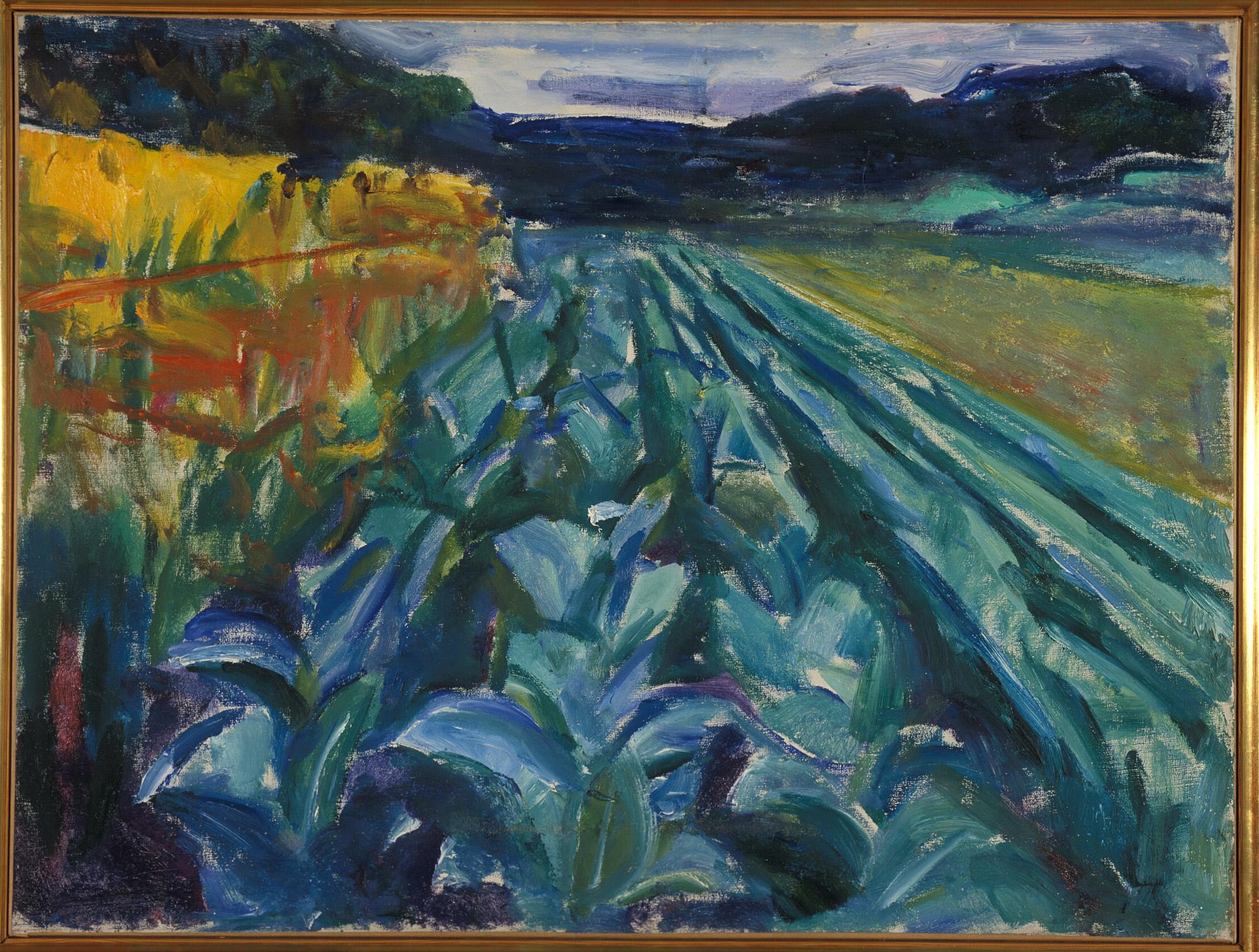 Reproduction du tableau « champ de choux - Edvard Munch » par Alpha Reproduction en peinture à l’huile