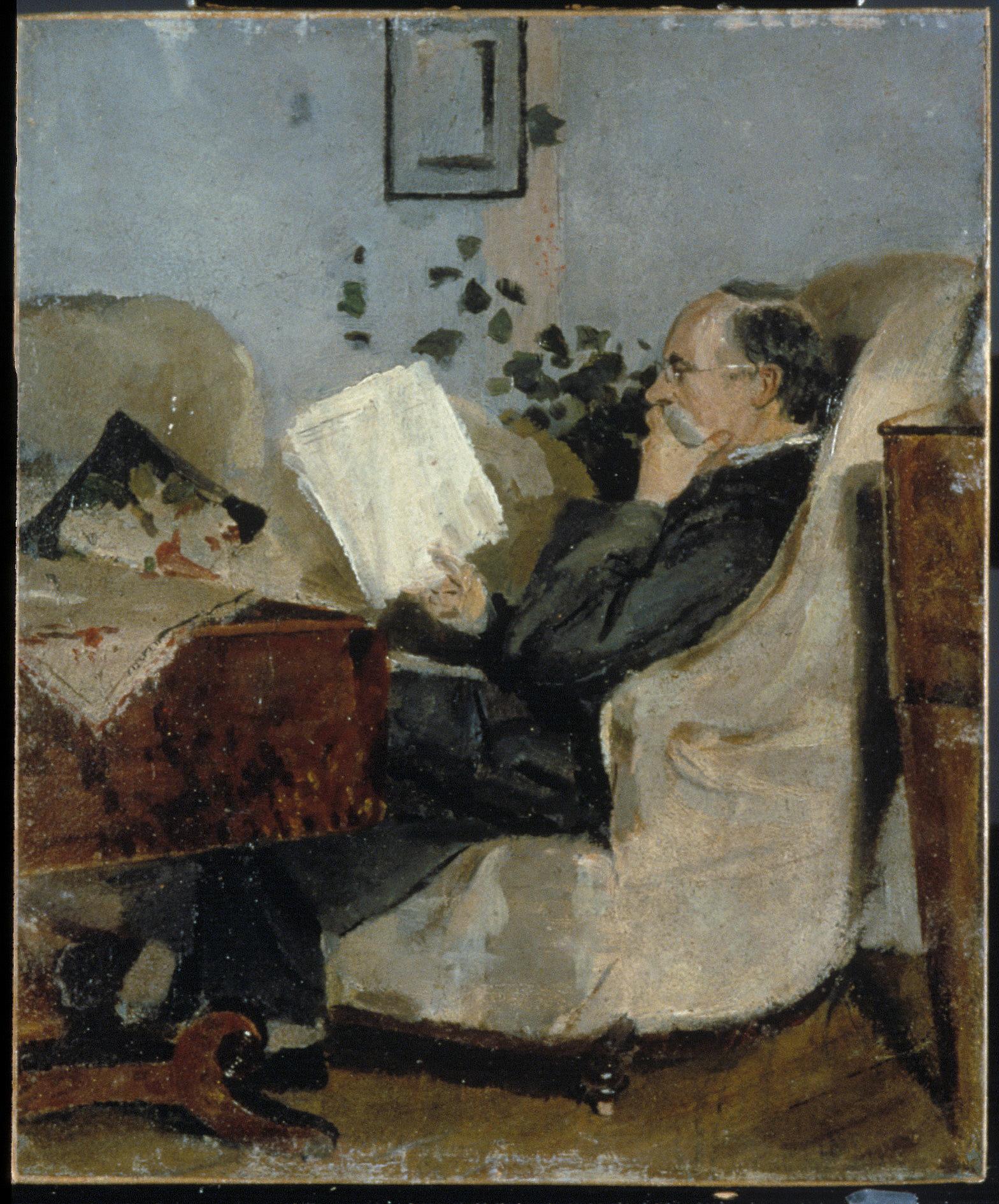 Reproduction du tableau « Christian Munch sur le canapé - Edvard Munch » par Alpha Reproduction en peinture à l’huile