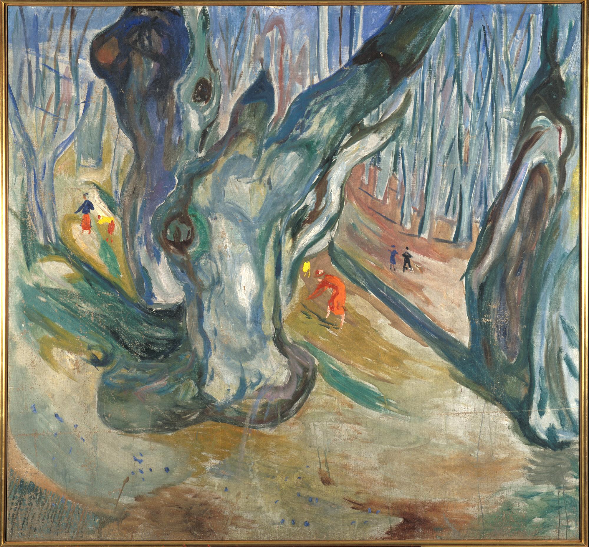 Reproduction du tableau « forêt d'ormes au printemps - Edvard Munch » par Alpha Reproduction en peinture à l’huile